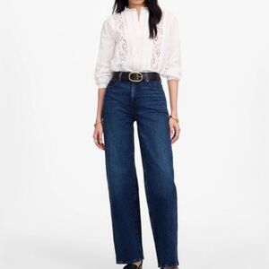 Madewell Dark Blue Flare & Wide Leg Jeans